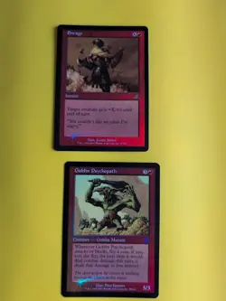 Goblin Psychopath & Enrage. MTG 2 Card. Scourge. Old Border FOIL. - Image 1