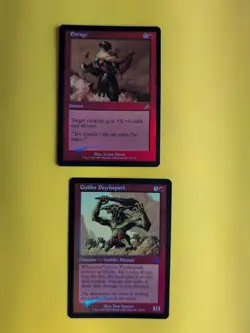 Goblin Psychopath & Enrage. MTG 2 Card. Scourge. Old Border FOIL. - Image 2