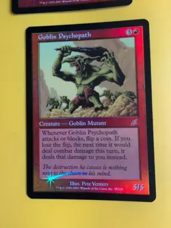 Goblin Psychopath & Enrage. MTG 2 Card. Scourge. Old Border FOIL. - Image 5
