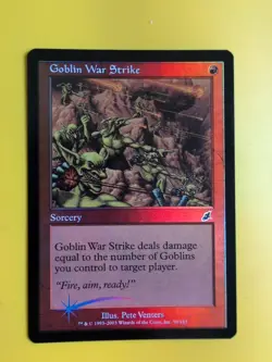 Goblin War Strike. Sorcery MTG Card.Scourge. Old Border FOIL. - Image 1