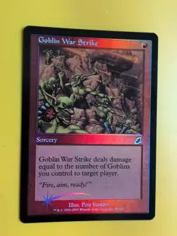 Goblin War Strike. Sorcery MTG Card.Scourge. Old Border FOIL. - Image 2