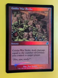Goblin War Strike. Sorcery MTG Card.Scourge. Old Border FOIL. - Image 3