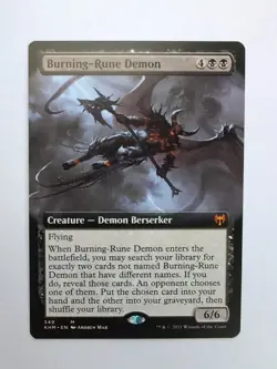 MTG Burning-Rune Demon (KHM) Kaldheim Extended Art Regular Mythic 349 - Image 1
