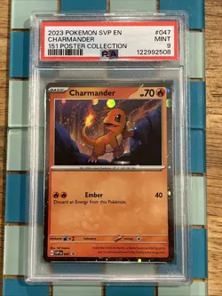 GRADED PSA 9 2023 Pokemon SVP EN Charmander 151 Poster Collection #047 - Image 1