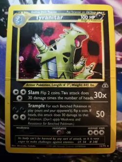 Tyranitar - N2: Neo Discovery (12/75) WotC Holo Rare Pokemon Card DMG - Image 1
