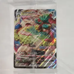 Pokemon Snorlax VMAX promo 142 oversized card with binder - Image 1