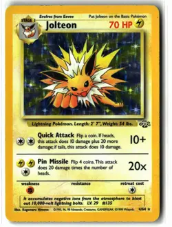 Jolteon ⭐ 4/64 Holo Rare Jungle WOTC Vintage 1999 Pokemon MP - Image 1