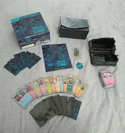 Pokemon Job Lot Bundle Phantasmal Flames ETB Box Destined Rivals Cards Sleeves - Image 1