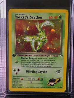 Pokemon TCG Rocket's Scyther 13/132 Gym Heroes 1st Ed Holo Rare English 1999 - Image 1