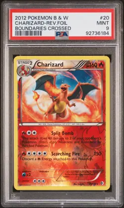 PSA 9 Charizard #20 Reverse Holo Pokemon B&W Boundaries Crossed 2012. POP: 90 - Image 1