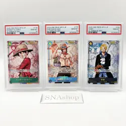 PSA 10 Luffy Ace Sabo SEC Sequential Number Set ONE PIECE Card Japanese - Image 1