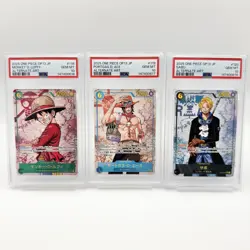 PSA 10 Luffy Ace Sabo SEC Sequential Number Set ONE PIECE Card Japanese - Image 2