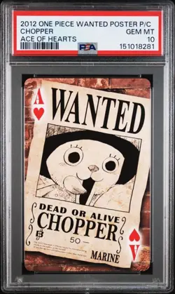 PSA 10 Chopper Wanted Poster 2012 ONE PIECE Playing Cards Japanese - Image 1