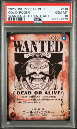 PSA 10 Gol D. Roger SR OP09-118 Wanted OP09 ONE PIECE Card Japanese - Image 1