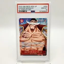 PSA 10 Edward Newgate SR Alt Art OP02-004 2022 ONE PIECE Card Japanese - Image 4
