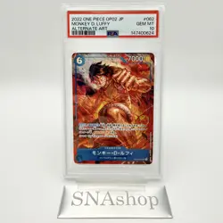 PSA 10 Monkey D. Luffy SR Alternate Art OP02-062 2022 ONE PIECE Card Japanese - Image 3