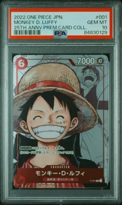 PSA 10 Monkey D. Luffy P-001 25th Anniversary 2022 ONE PIECE Card Japanese - Image 1