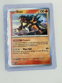 Pokemon TCG Entei Holo Rare Card 030/197 Obsidian Flames - Image 1