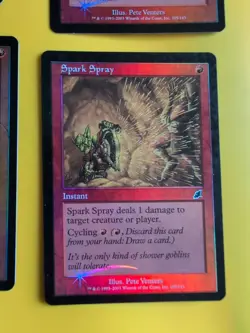 Spark Spray x4. Playset. Instant. MTG 4 Card. Scourge. Old Border FOIL. - Image 2