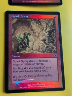 Spark Spray x4. Playset. Instant. MTG 4 Card. Scourge. Old Border FOIL. - Image 3
