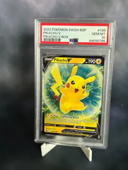 Pikachu V SWSH198 SWSH: Sword & Shield Promo Cards Holo PSA 10 - Image 1
