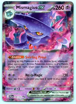 Mismagius ex 036/094 Double Rare Phantasmal Flames Pokemon Holo 2025 NM - Image 1