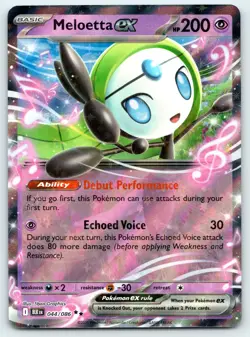 Meloetta ex 044/086 Holo Double Rare Black Bolt Pokemon 2025 NM - Image 1