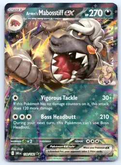 Arven's Mabosstiff ex 139/182 Double Rare Destined Rivals Pokemon Holo 2025 NM - Image 1