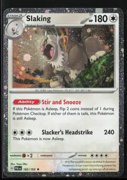Slaking (Cosmos Holo) 162/193 Rare Holo Paldea Evolved Promo Pokemon NM - Image 1