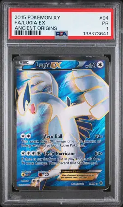2015 POKEMON XY ANCIENT ORIGINS #94 FULL ART/LUGIA EX PSA 1 - Image 1