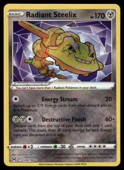 RADIANT STEELIX - 124/196 Radiant Rare Lost Origin Pokemon NM - Image 1