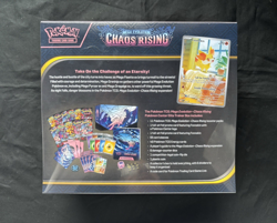 Pokemon Center Mega Evolution: Chaos Rising ETB Sealed W/ Pin Size Tear in Film - Image 2