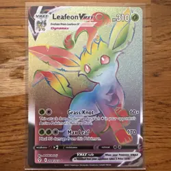 Pokemon Leafeon VMAX (Secret) 204/203 SWSH07: Evolving Skies Rainbow Full Art - Image 1