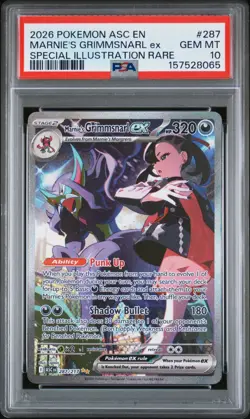 2026 Pokemon ASC En Special Illustration Rare #287 Marnie's Grimmsnarl ex PSA 10 - Image 1