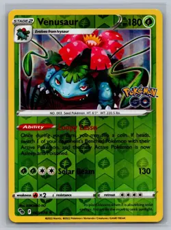 Venusaur 003/078 Holo Rare Pokemon GO Pokemon Reverse Holo Near Mint - Image 1