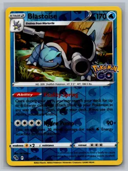 Blastoise 017/078 Holo Rare Pokemon GO Pokemon Reverse Holo Near Mint - Image 1