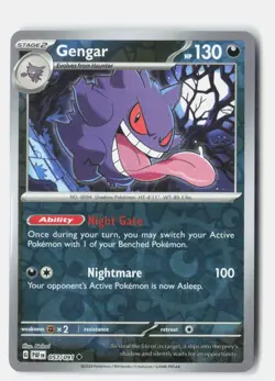 Gengar Reverse Holo 057/091 Uncommon Paldean Fates Pokemon Near Mint - Image 1