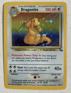 Pokemon TCG Dragonite 4/62 Fossil Holo Rare Unlimited Edition Excellent - Image 1