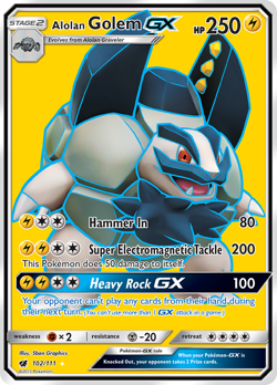Alolan Golem-GX 102/111 Rare Ultra | Crimson Invasion | Pokemon Card - Image 1