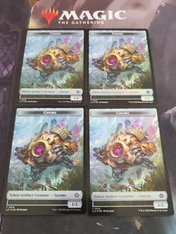 Mtg. 4x Gnome Double-Sided Tokens. Foil. Lost Caverns Of Ixalan. Nm - Image 1