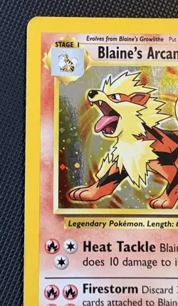 Blaine's Arcanine 1/132 Holo Rare Pokemon 2000 Gym Challenge LP - Image 2
