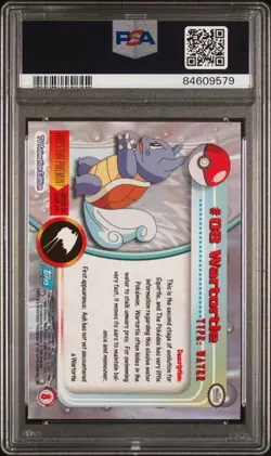 1999 Topps Pokemon TV #8 Wartortle Rainbow Foil PSA 7 Near Mint - Image 2