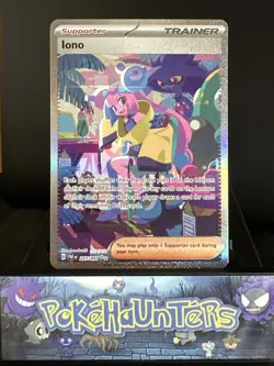 Pokemon Card Iono 237/091 Special Illustration Rare Trainer Paldean Fates NM - Image 1