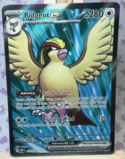 Pokemon TCG Pidgeot ex 217/197 Sv03: Obsidian Flames Full Art Textured Holo - Image 1