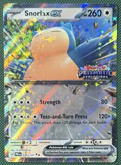 Snorlax ex 076/131 STAMPED Prismatic Evolutions Double Rare Pokemon Near Mint - Image 1