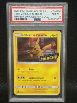 2019 Pokemon Detective Pikachu SM170 PSA 8 Black Star Promo Figure Collection - Image 1