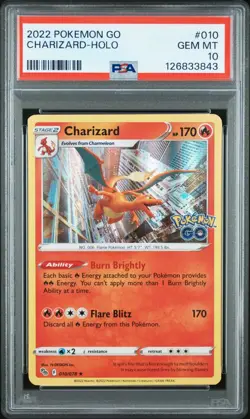 2022 Charizard PSA 10 Pokemon Go TCG 010/078 Holo Rare Stage 2 Gem Mint Low Pop - Image 4