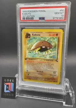 1999 POKEMON FOSSIL 1ST EDITION #50 KABUTO PSA 10 - Image 1