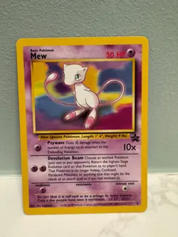 Pokemon NM 10 Contender! MEW #8 2000 WotC Black Star Promo - Image 1
