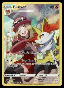 BRAIXEN - TG01/TG30 Holo Silver Tempest Trainer Gallery Pokemon NM - Image 1